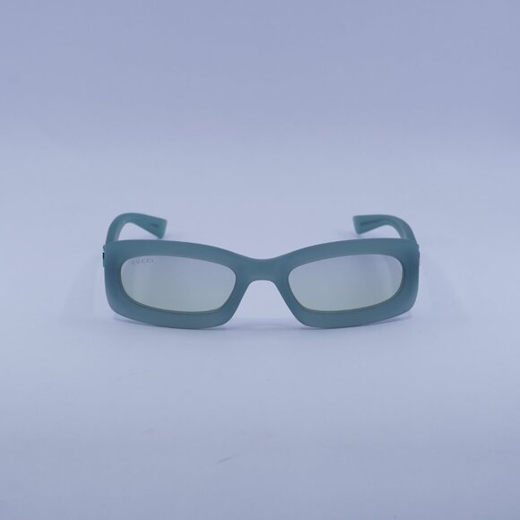 Gucci GG1786S 005 Sunglasses Light Green Rectangle Frame, Blue/Green Lenses - Picture 4 of 11
